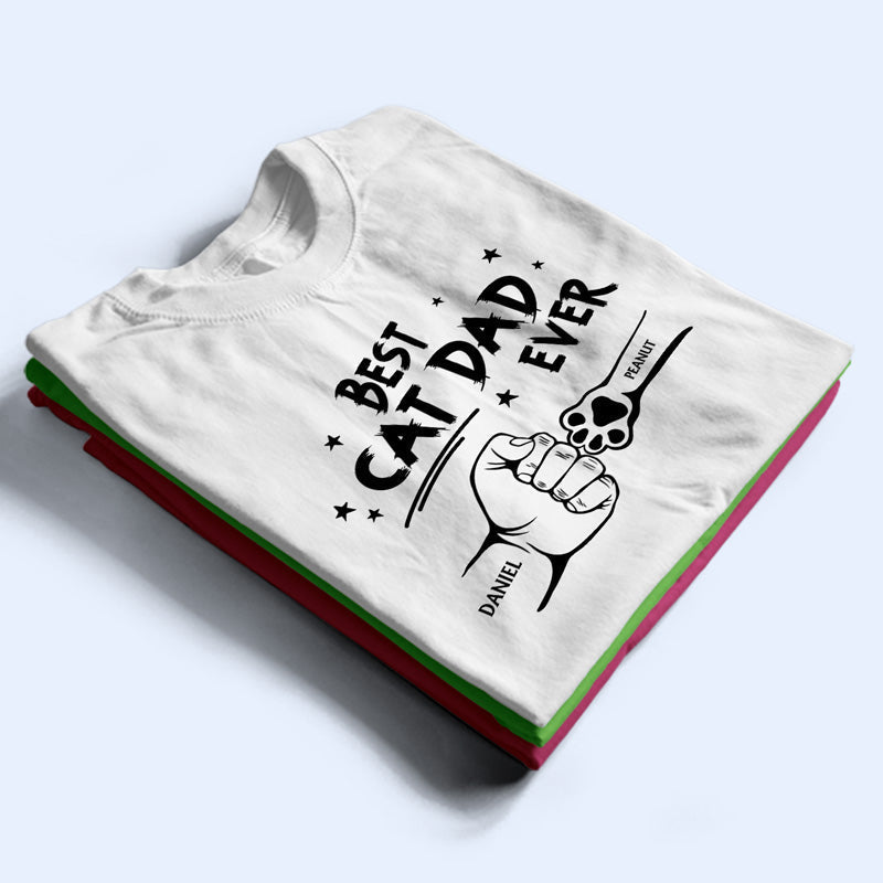 Best Dog Dad Ever Hand Punch -  Personalized Father T-shirt