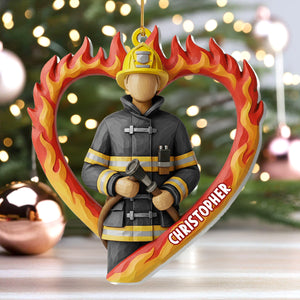 For A Brave Firefighter - Personalized Acrylic Ornament