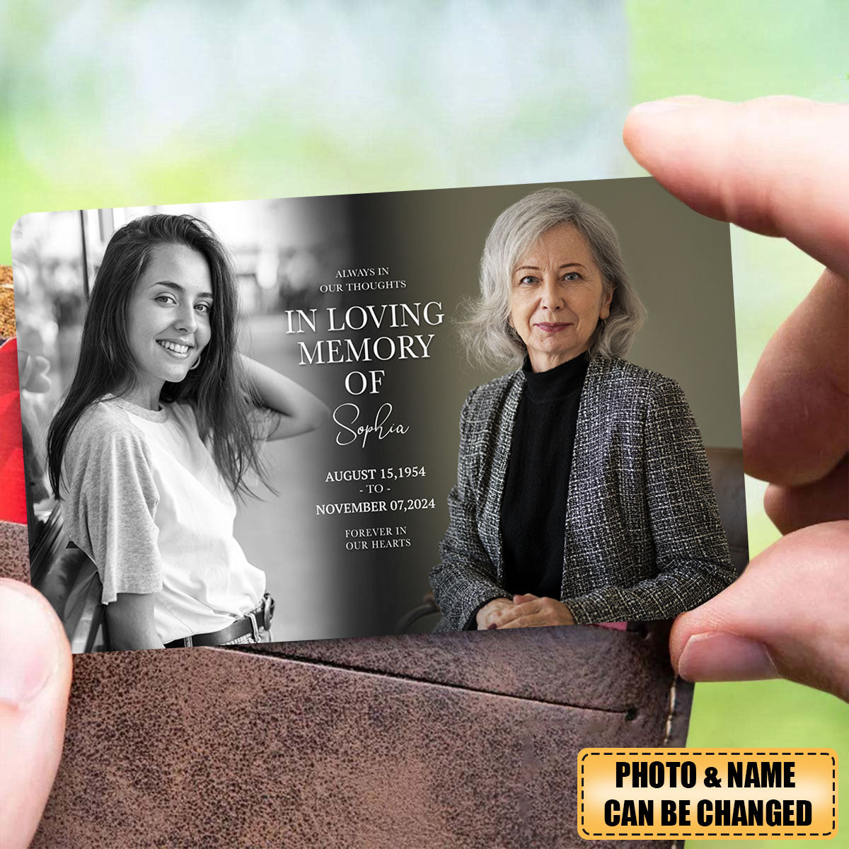 Personalized In Loving Memory Memorial Photo Wallet Card
