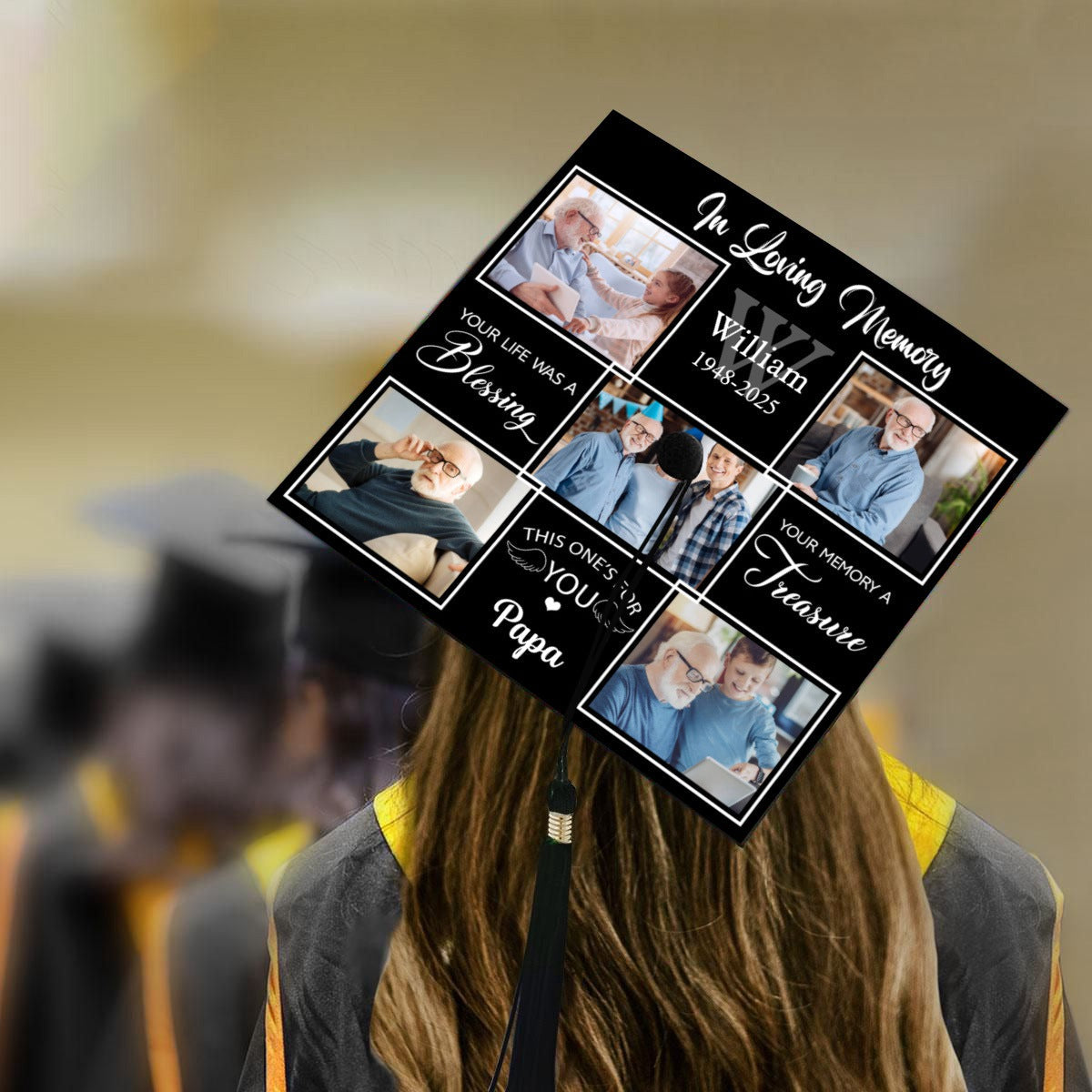 Loved Beyond Words Missed Beyond Measure - Personalized Graduation Cap Topper