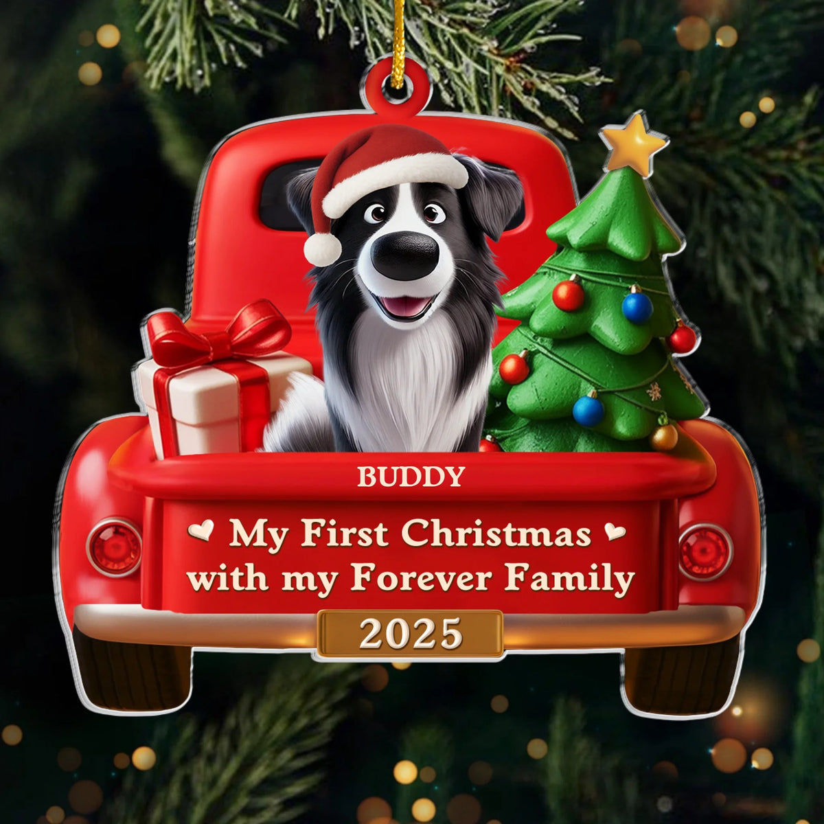 My First Christmas - Personalized Acrylic Ornament Gifts For Dog Lovers, Dog Dad And Mom