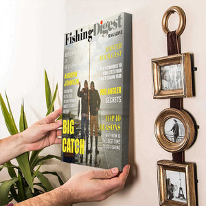 Fishing Digest Magazine Personalized Canvas Poster, Custom Fisherman Magazine Cover Photo, Unique Fishing Gift For Him