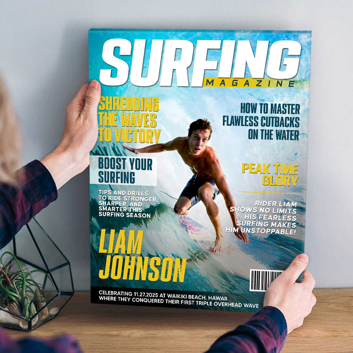 Personalized Surfing Magazine Cover Canvas Unique Gifts For Surfing Lover