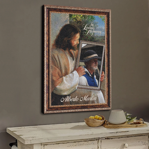 Personalized Jesus Memorial Gift In Loving Memory Canvas Poster