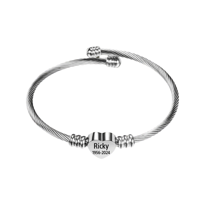 Personalized Heart Name&Date Memorial Bracelet