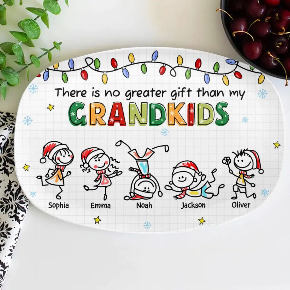 There Is No Greater Gift Than Grandkids Personalized Custom Platter