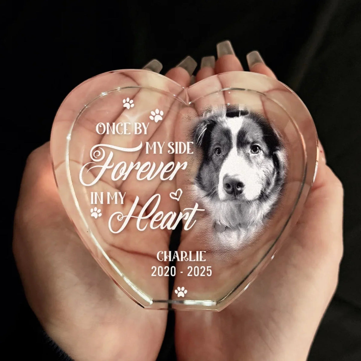 Custom Photo Your Love Lives On In My Heart - Memorial Personalized Engraved Plaque