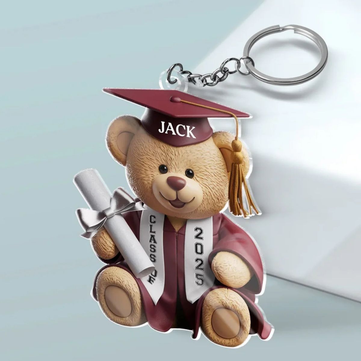Pawsitively Proud Graduate Family Personalized Acrylic Keychain