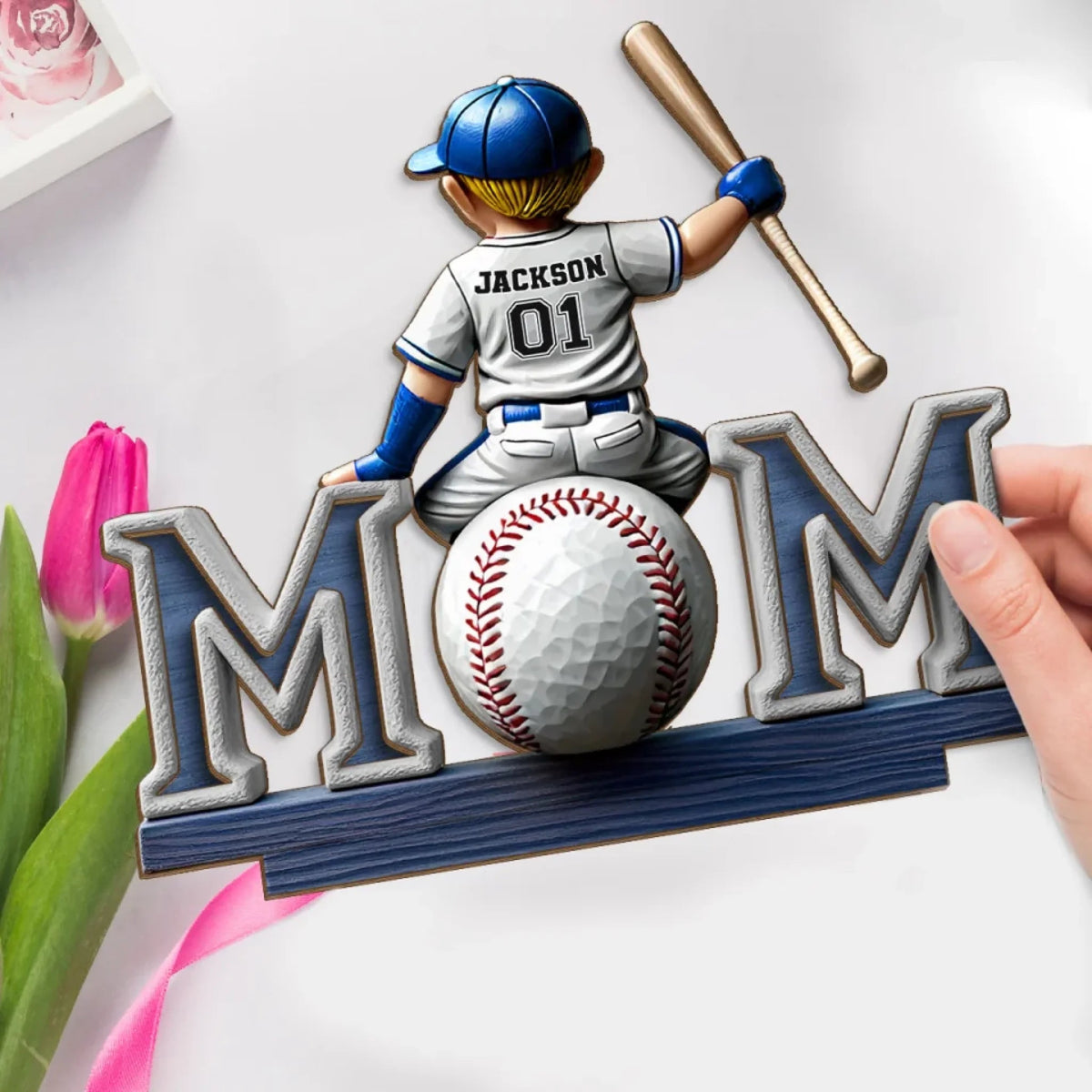 Great Players Are Raised By Even Greater Moms - Personalized Shaped 2-Layered Wooden Plaque With Flat Stand