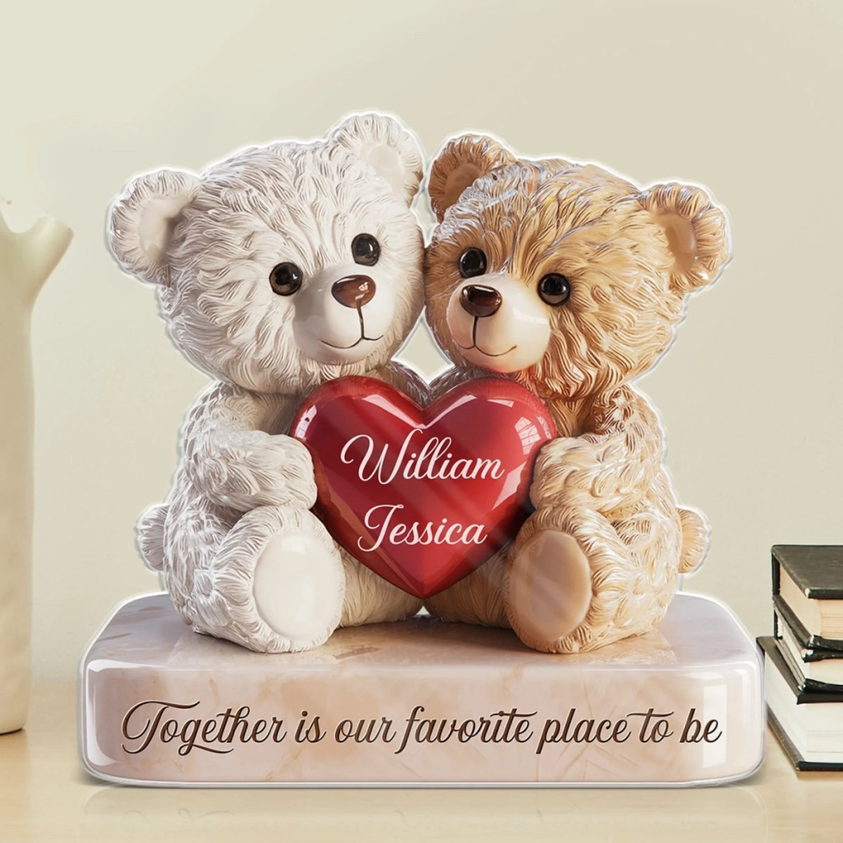 Love Cuddled Up In One Hug - Couple Personalized Acrylic Plaque Custom Shape - Gift For Husband Wife, Anniversary