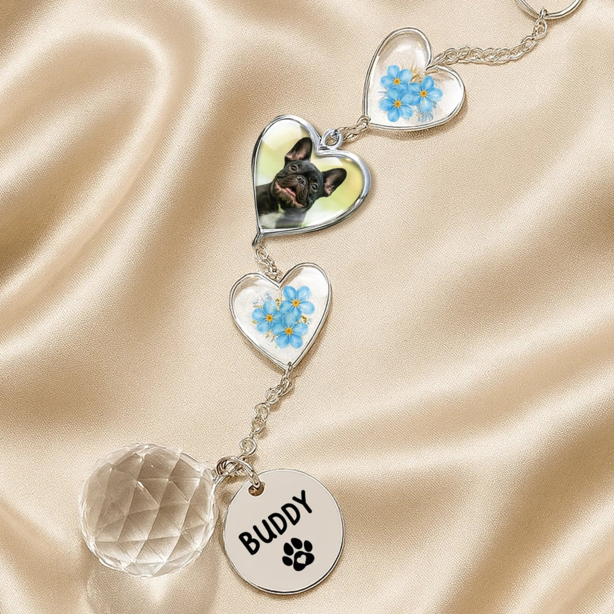 Photo Memorial Crystal Suncatcher - Personalized Pet Memorial Sympathy Gifts For Dogs, Cats