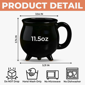 Him And Her - Two Souls One Magic - Personalized Anniversary Halloween Witch Cauldron Coffee Mug