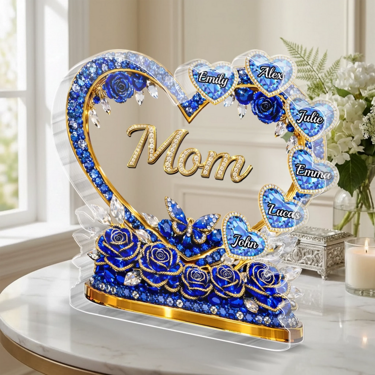 Personalized Mother's Day Acrylic Plaque – Custom Gift For Mom & Grandma | Mom's Heart Full Of Care