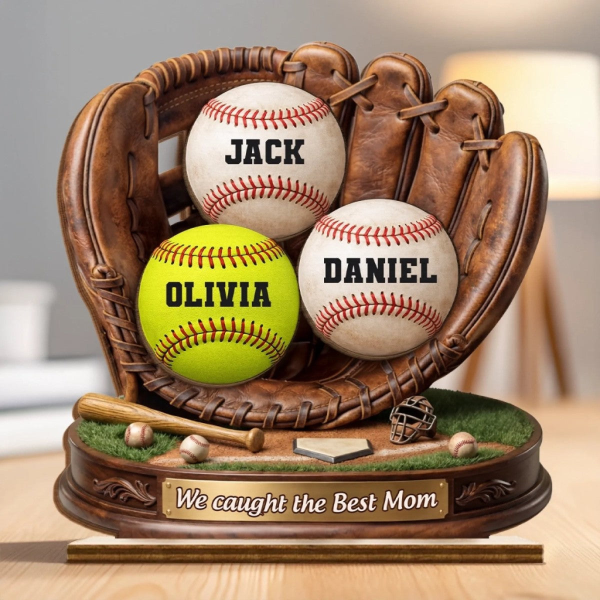 Our Roots Begin With You-Baseball Wooden Plaque - Personalized Mother's Day, Father's Day Gifts For Mom, Dad