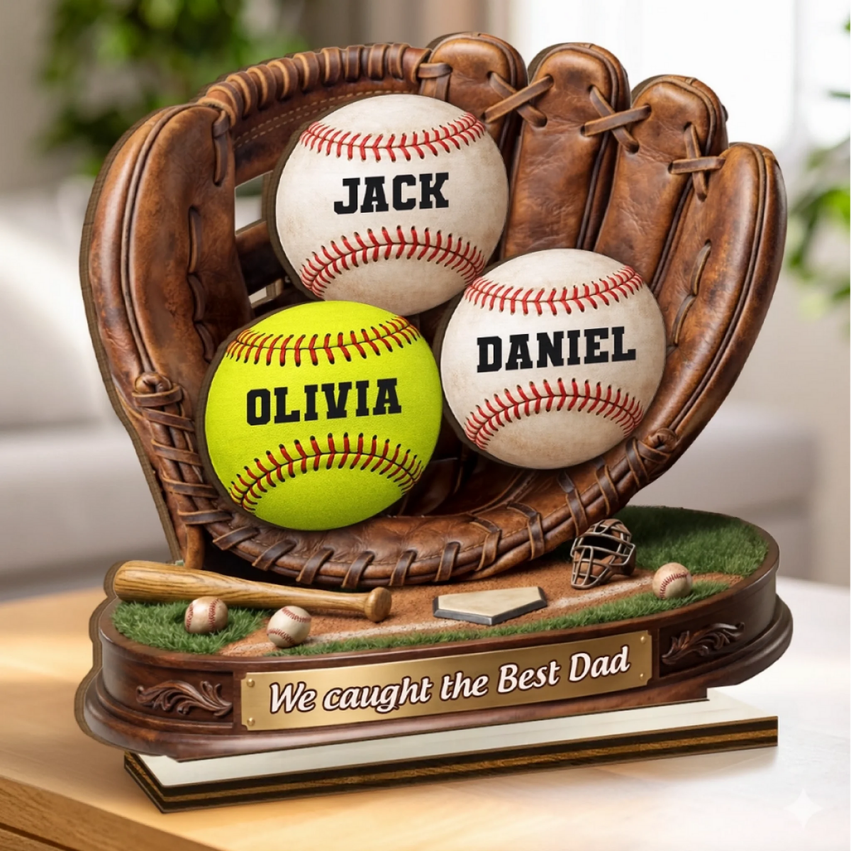 Our Roots Begin With You-Baseball Wooden Plaque - Personalized Mother's Day, Father's Day Gifts For Mom, Dad