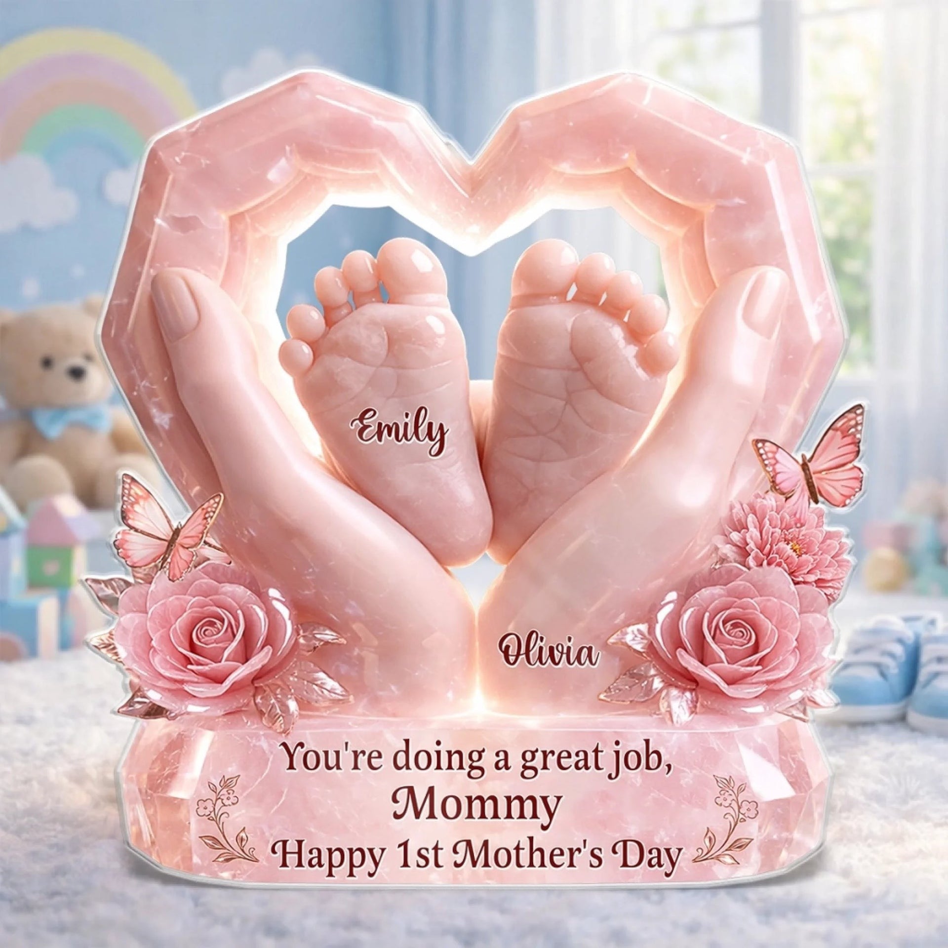 Custom Acrylic Plaque - Personalized Baby Shower, Gender Reveal Gifts For New Moms, New Parents