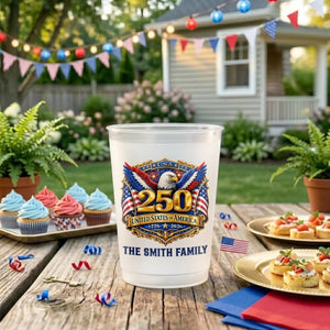 Custom Party Cups - Personalized America 250th Anniversary Gifts For Family