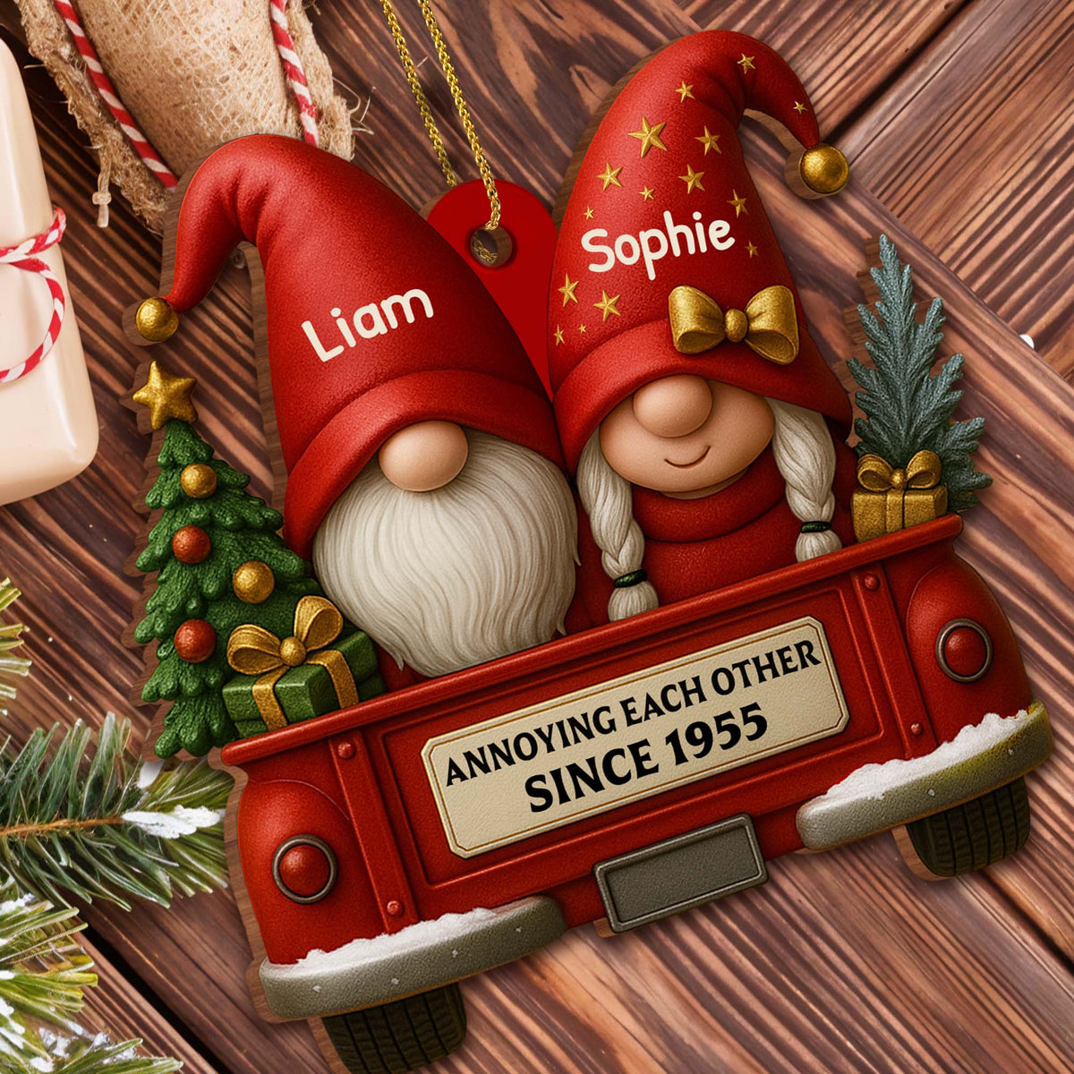Annoying Each Other Since, Couples And Vintage Truck Personalized Ornament