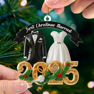 Christmas Couple Acrylic Ornament - Personalized Gift For Couple