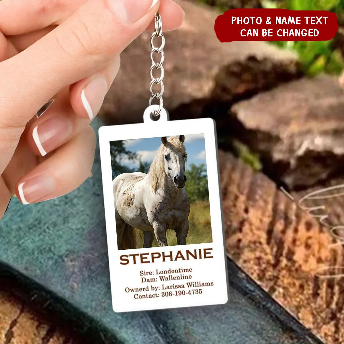 Personalized Upload Your Horse Photo Horse Lovers Gift Acrylic Keychain