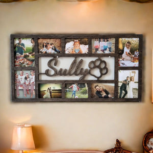 Personalized Name Paw Print Photo Frame