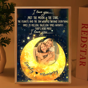 Personalized  I Love You Past The Moon Canvas