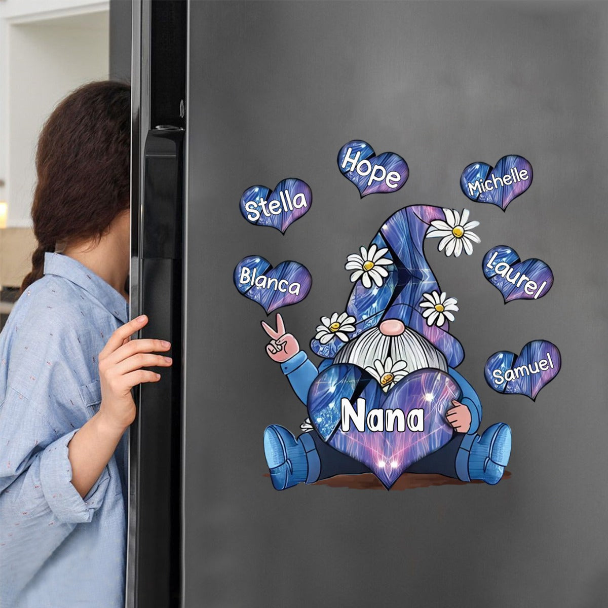 Sparkling Grandma With Sweet Heart Kids - Personalized Decal, Gift For Grandma