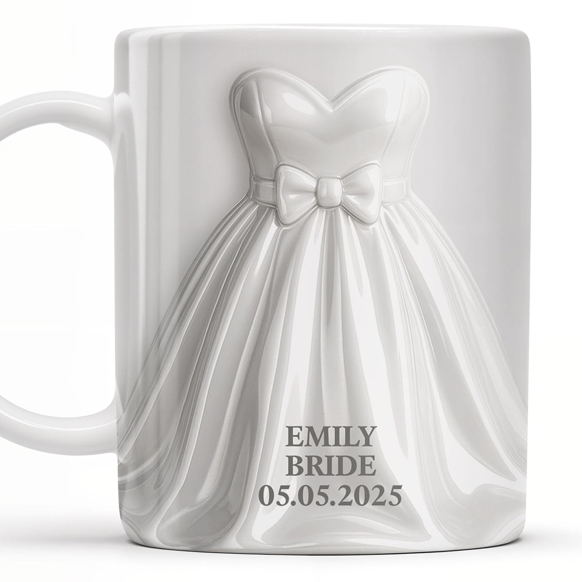 Elegant Groom Suit Bride Dress Design, Personalized Custom Coffee Mug, Gift For Couple