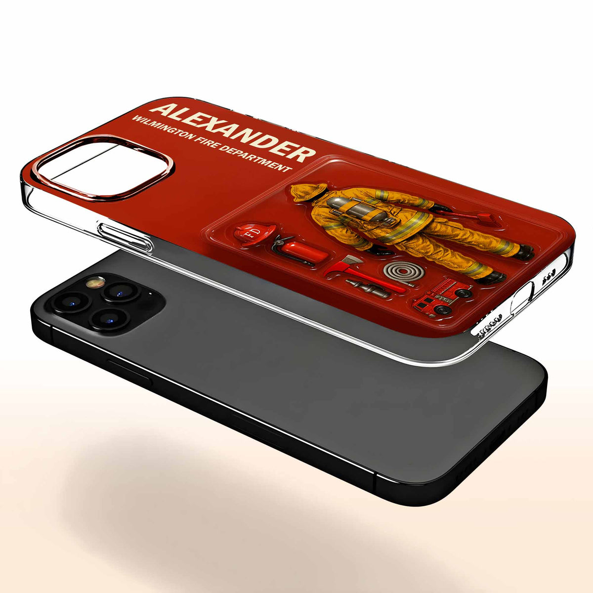 Firefighter Personalized Clear Phone Case, Gift For Firefighters