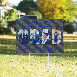 Personalized Custom Photo On Graduation Yard Sign