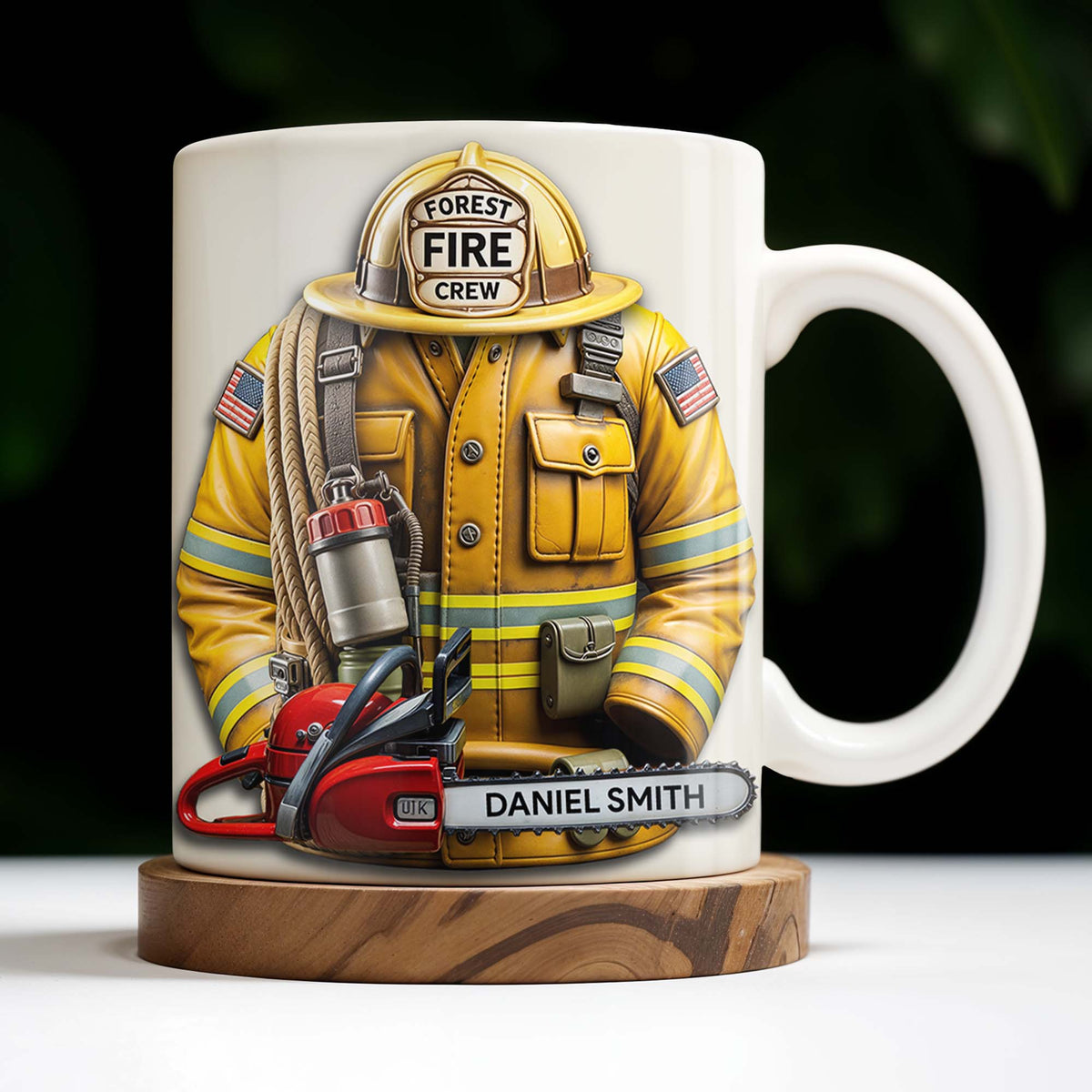 Personalized Firefighter Gear and Helmet Design, Personalized Custom Coffee Mug