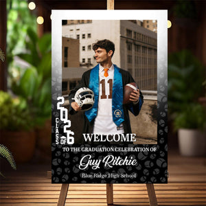 Custom Photo Graduation Welcome Sign - Personalized Sport Welcome Sign - Class Of 2026