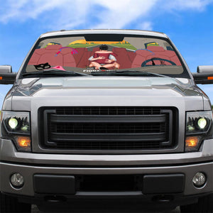 Couple Windshield Sunshade - Custom Love Design Personalized Car Sunshade Gift For Couple