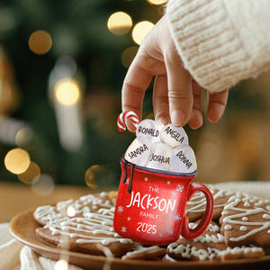 Hot Cocoa Cup Marshmallow - Personalized Family Ornament Christmas Decoration