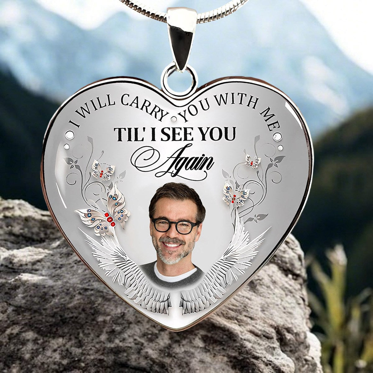 Personalized Heart-shaped Photo Memorial Necklace