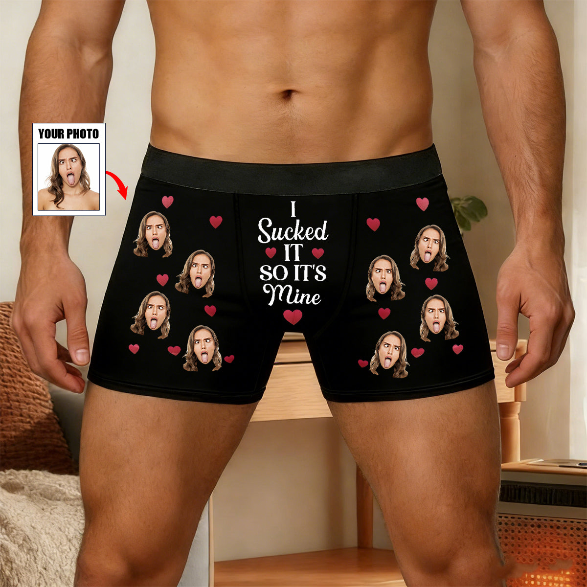 I Sucked It So It's Mine - Funny Photo Boxer Briefs Personalized Custom Gift for Him