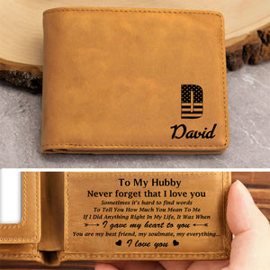 Never Forget That I Love You - Personalized Leather Wallet