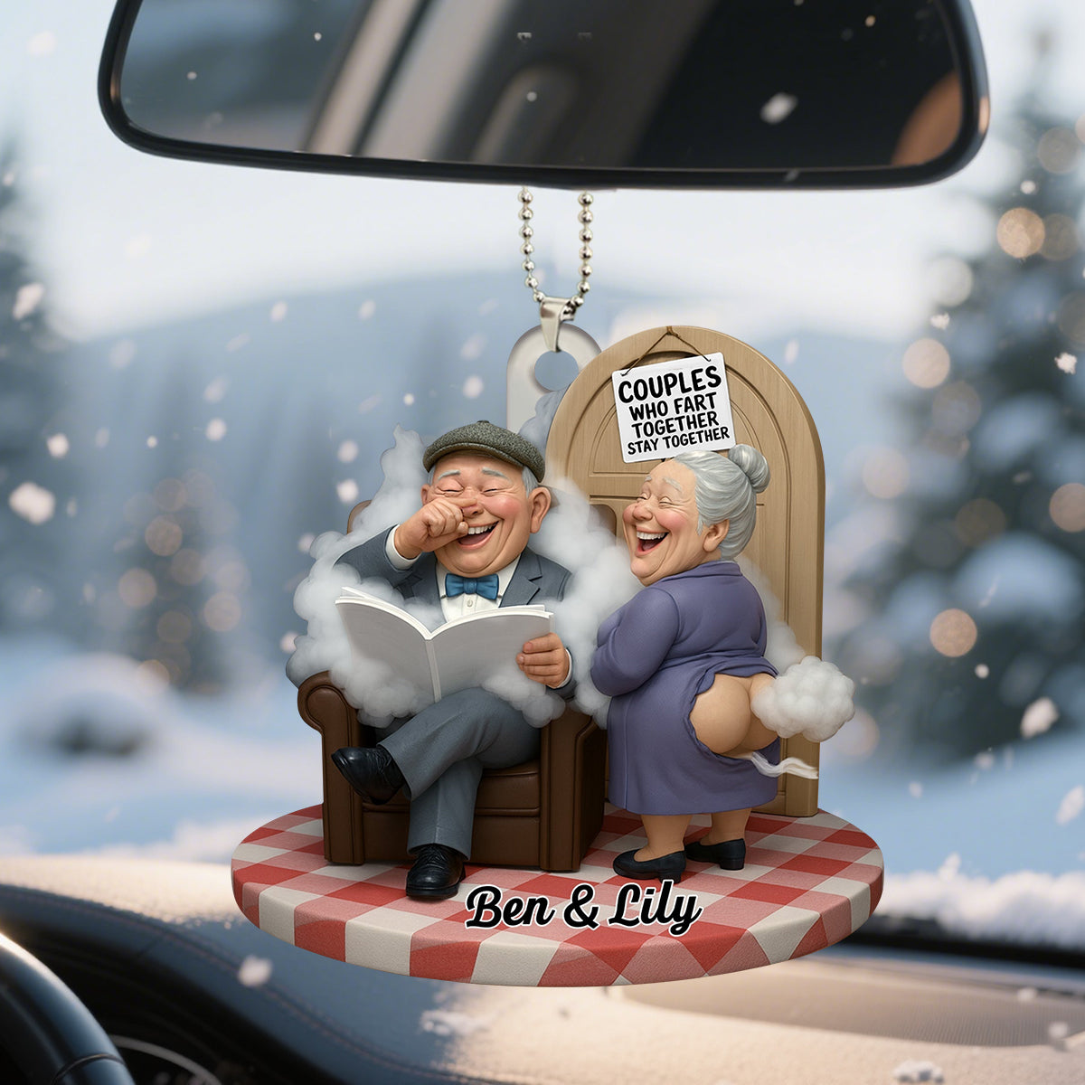 Couples Who Fart Together, Custom Shaped Acrylic Ornament, Gift For Couples and Spouses