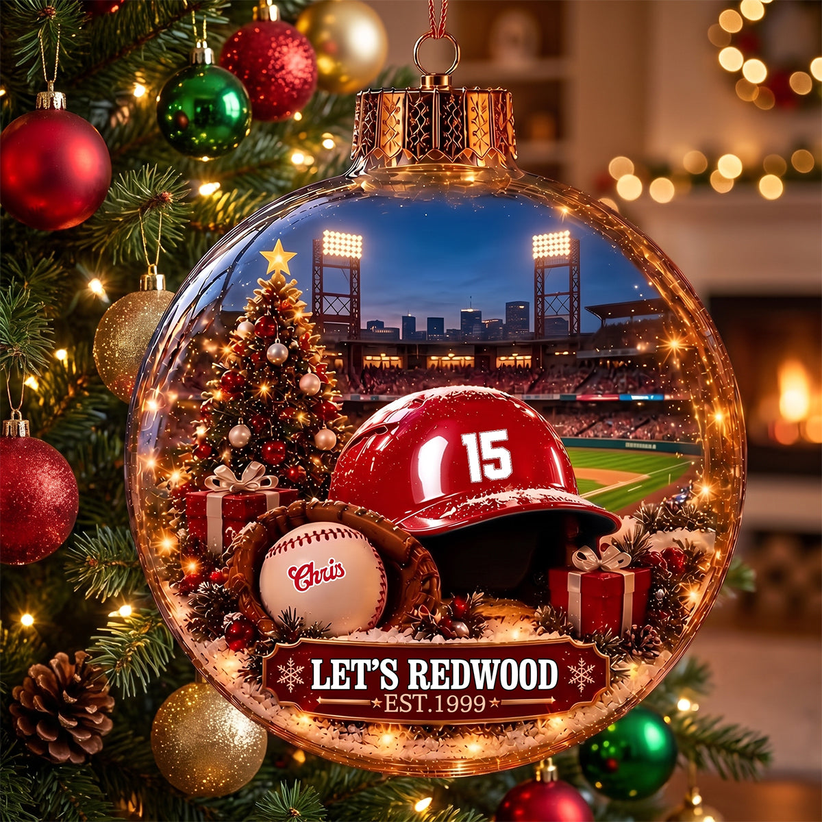 Bring the Ballpark Home —Baseball Christmas Ornament