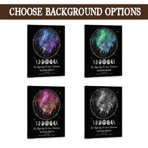 Personalized Custom Night Sky Graduation Gift Star Map Canvas Poster