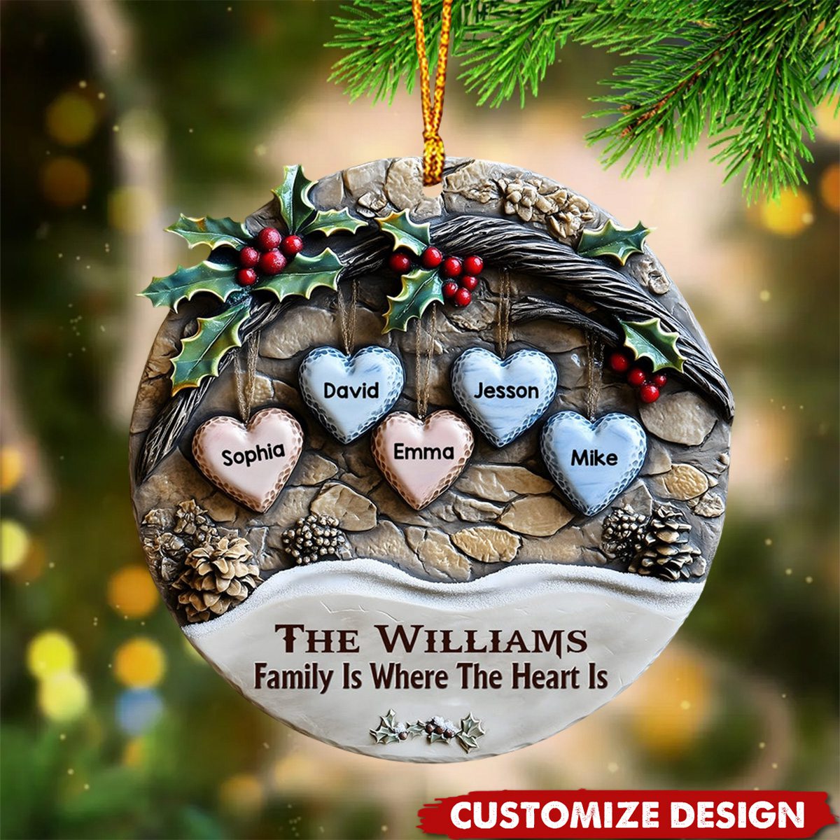 Merry Christmas - Personalized Family Love Christmas Acrylic Ornament