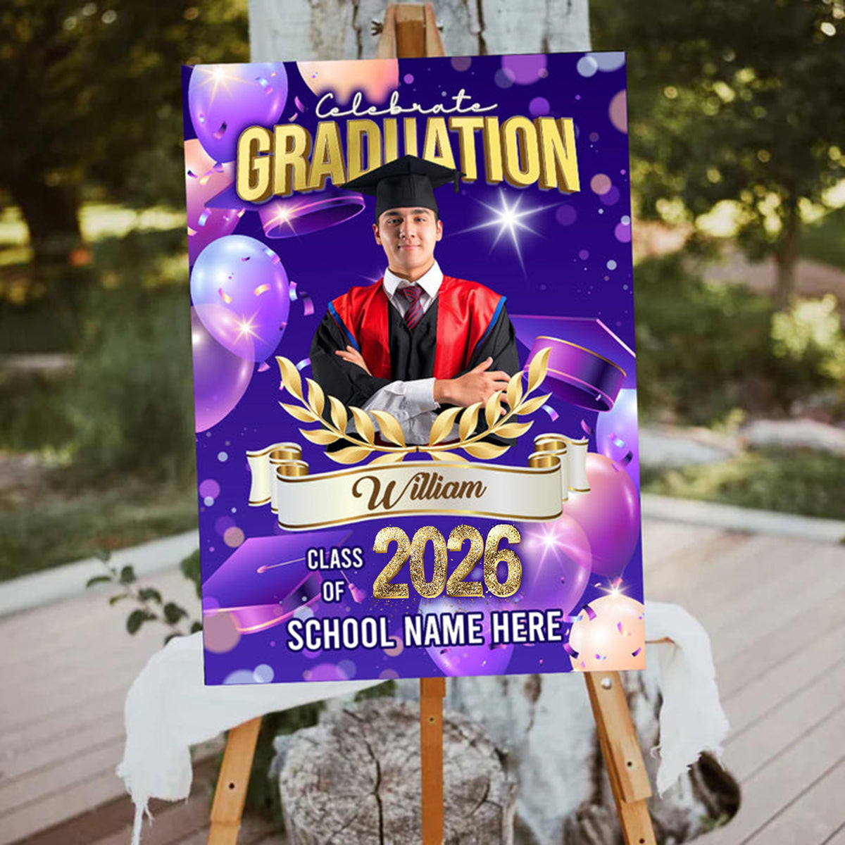 Welcome To Celebration Custom Party Welcome Sign - Personalized Graduation Decoration - Graduation Sign