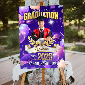 Welcome To Celebration Custom Party Welcome Sign - Personalized Graduation Decoration - Graduation Sign