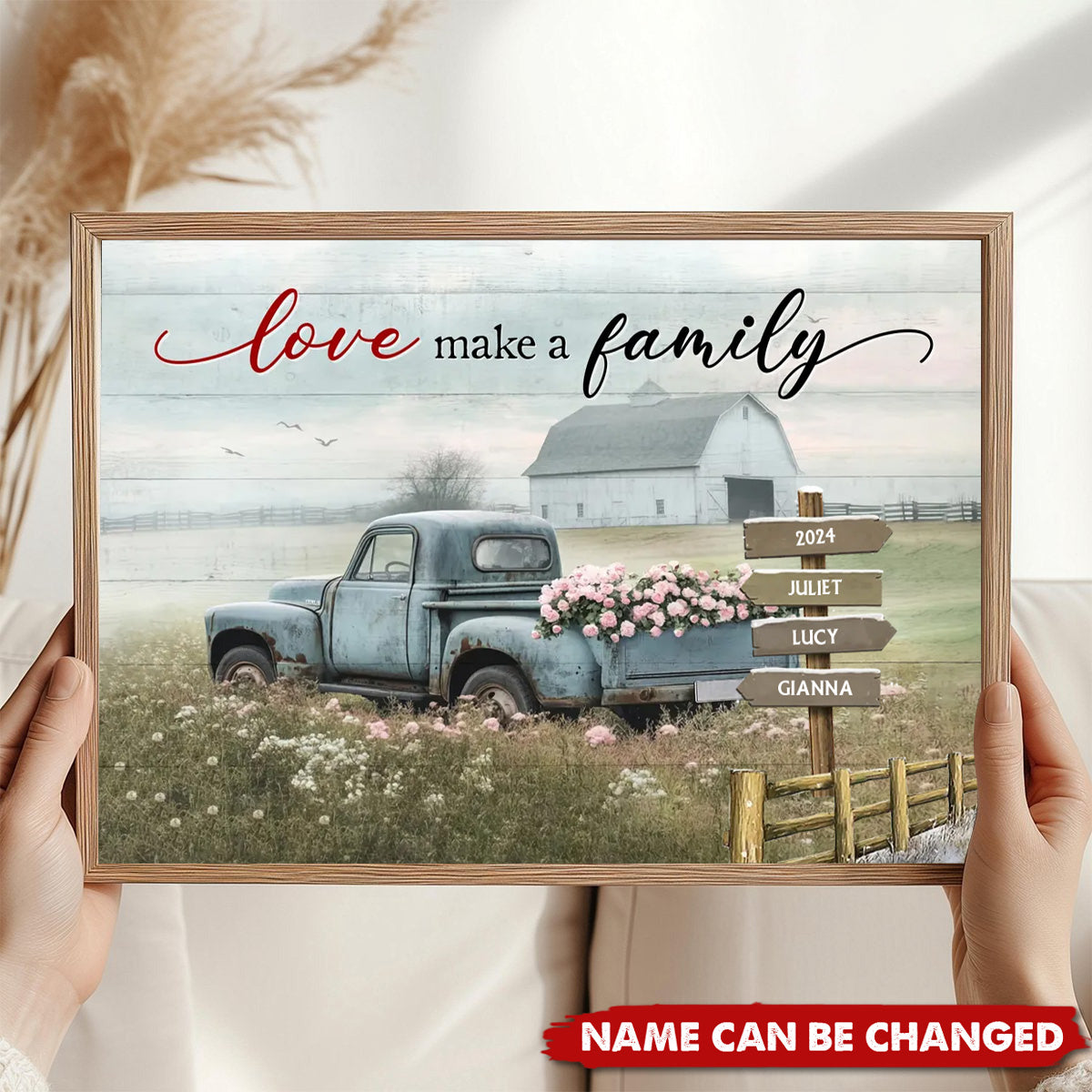 Personalized Custom Family Name Vintage Truck And Farm House Poster