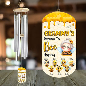 Grandma's Reasons To Bee Happy Personalized Wind Chimes