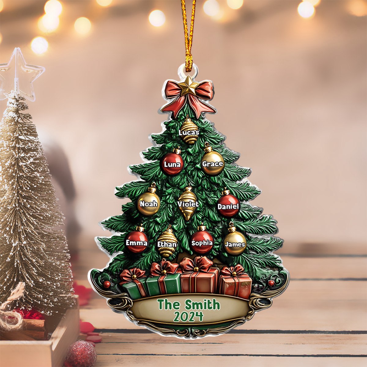 Personalized Gift for Family Christmas Tree Ornament