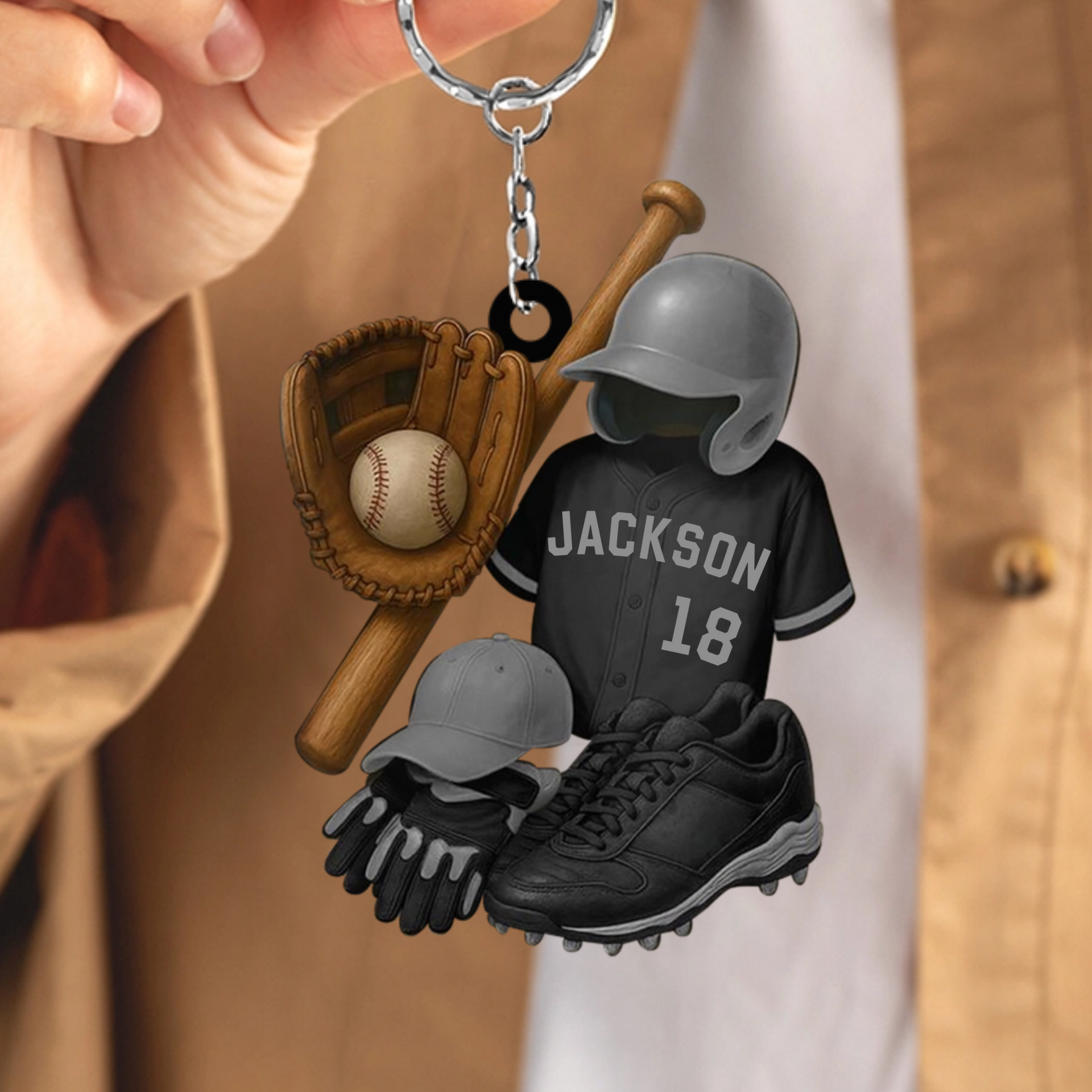 Baseball and Sports Gear - Personalized Arcylic Keychian Gift For Sports Enthusiasts