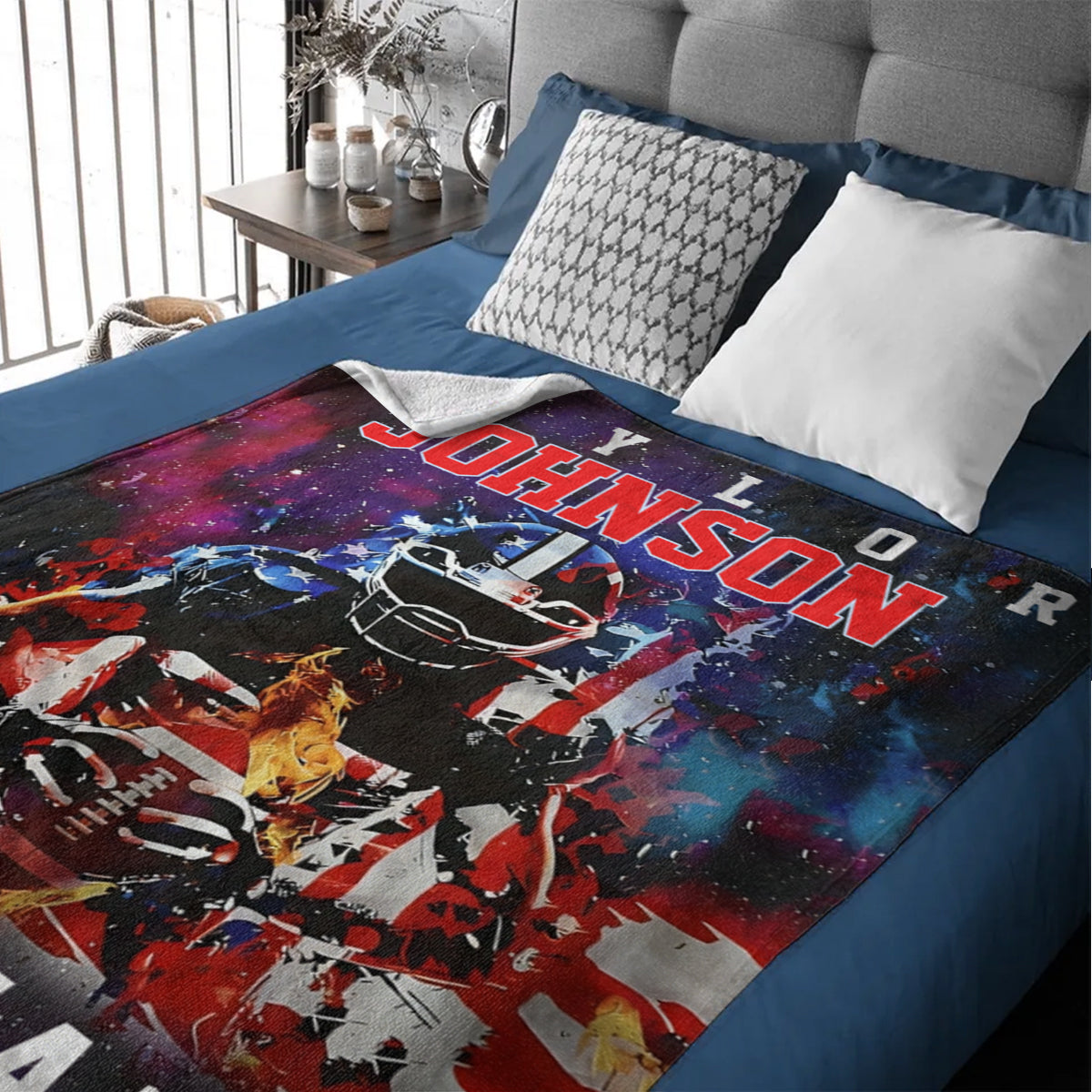 Custom Any Name And Number - Personalized American Football Blanket