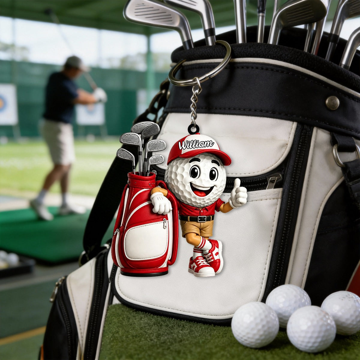 Golf Player Keychain  – Personalized Gift For Golf Lovers