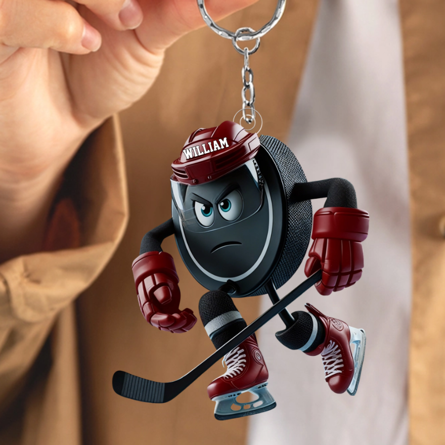 Personalized Inspirational Ice Hockey Keychain Gift For Hockey Players Lover